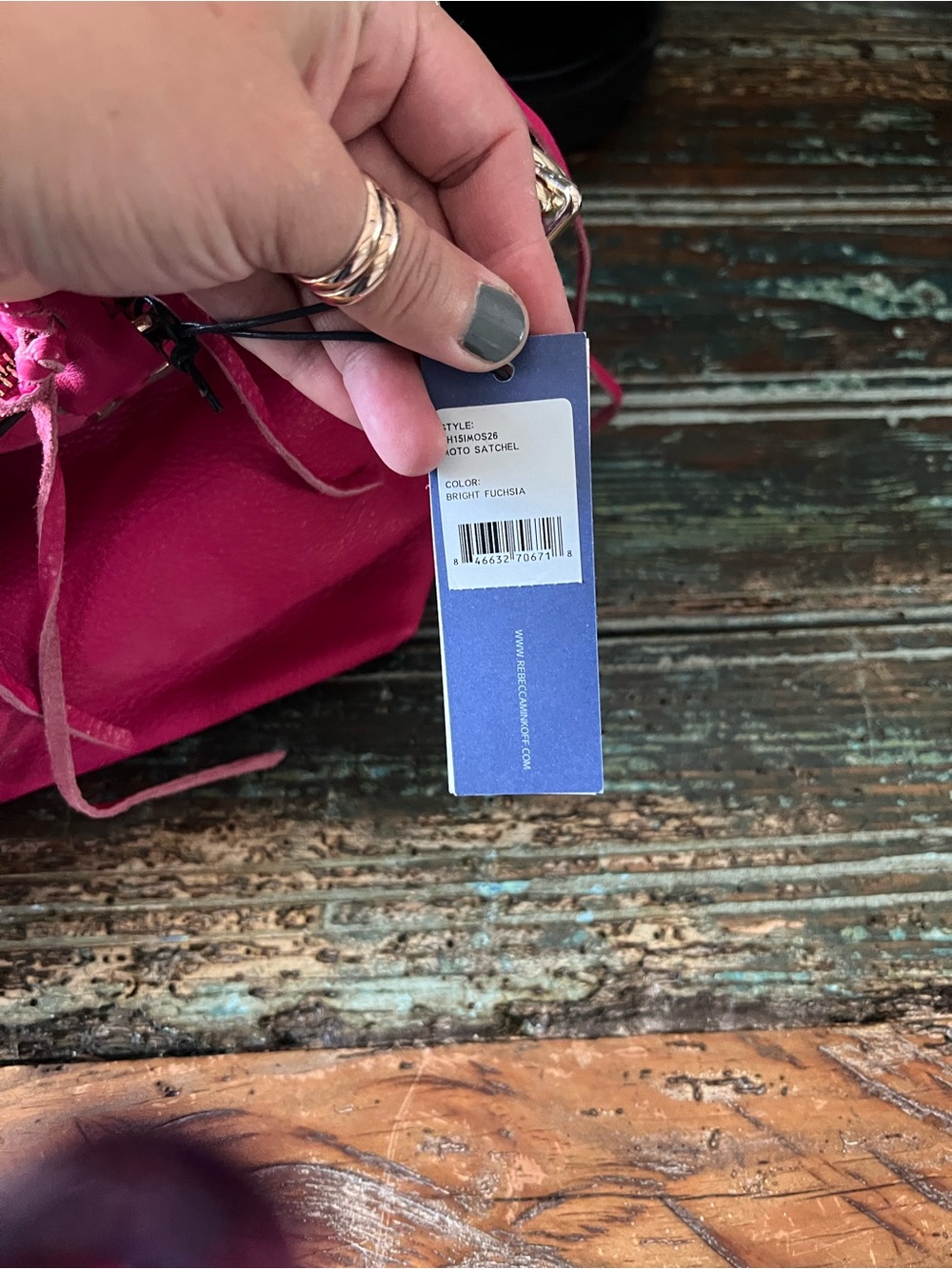 Rebecca Minkoff Hot Pink Leather Satchel with Gold Hardware - Picture 3 of 3